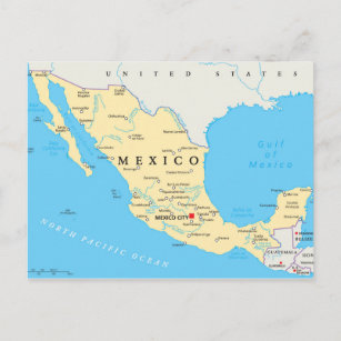 Mexico Political Map Postcard