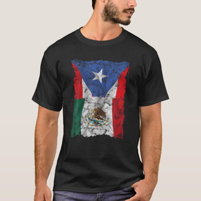 Mexico Puerto Rico Flag Mexican Puerto Ricans T Sh T-Shirt (Front)