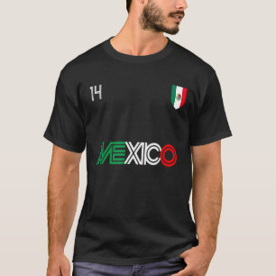 Mexico Retro Football Soccer Mexican Flag T-Shirt