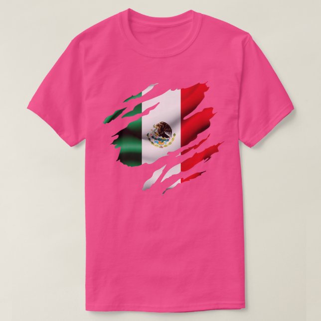 Mexico Ripped Flag T-Shirt (Design Front)