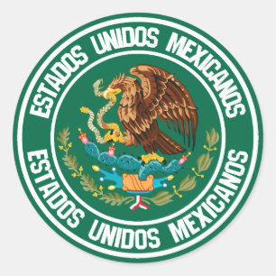 Mexico Round Emblem Classic Round Sticker