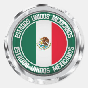 Mexico Round Emblem Classic Round Sticker