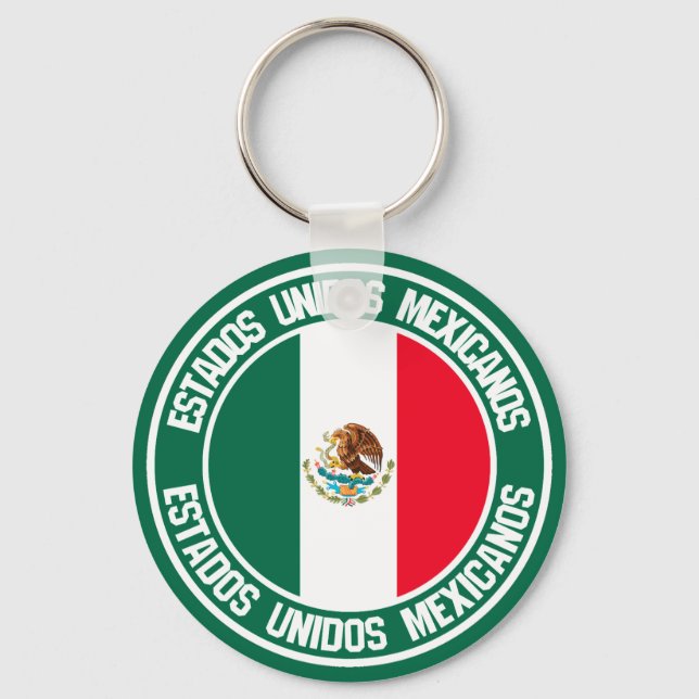Mexico Round Emblem Key Ring (Front)