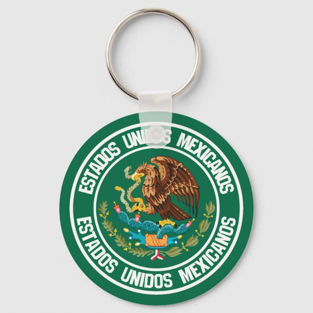 Mexico Round Emblem Key Ring (Front)