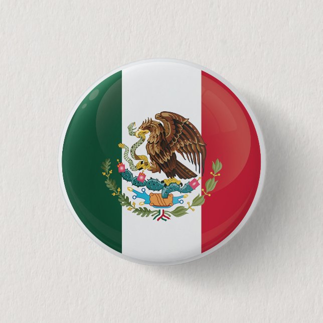 Mexico  Round Icon Flag 3 Cm Round Badge (Front)