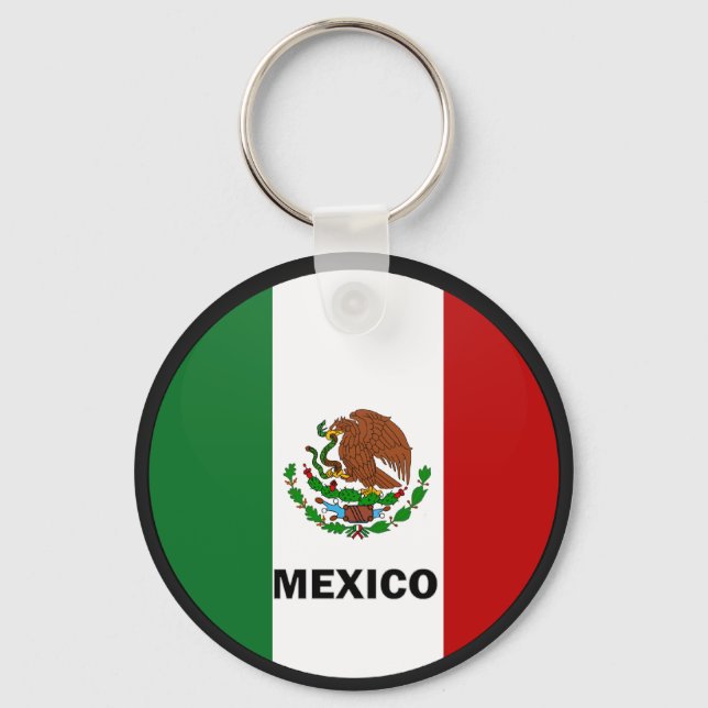 Mexico Roundel quality Flag Key Ring (Front)