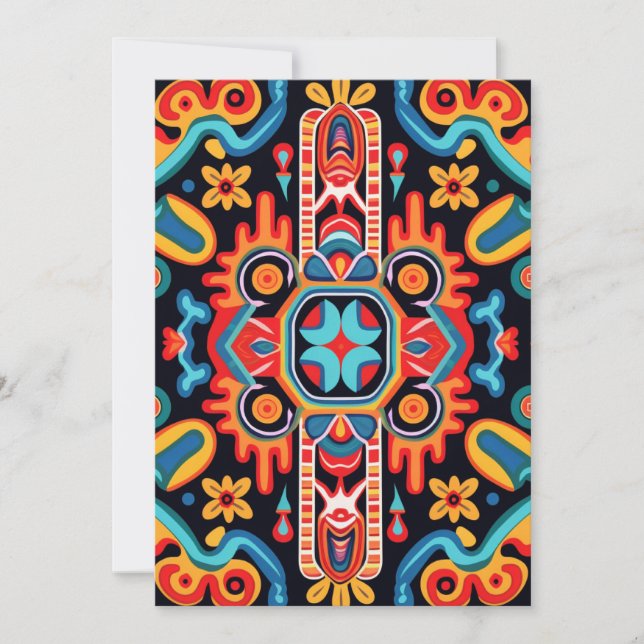 Mexico’s Huichol Art Holiday Card (Front)