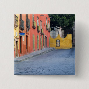 Mexico, San Miguel de Allende, Homes along 15 Cm Square Badge