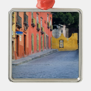 Mexico, San Miguel de Allende, Homes along Metal Tree Decoration