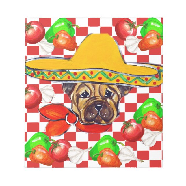 Mexico Shar Pei Notepad (Front)