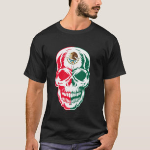 Mexico Skull Patriotic Mexican Aztec Day of the De T-Shirt