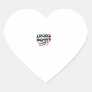 Mexico Soccer 2026 Soccer Bold Country Typography Heart Sticker