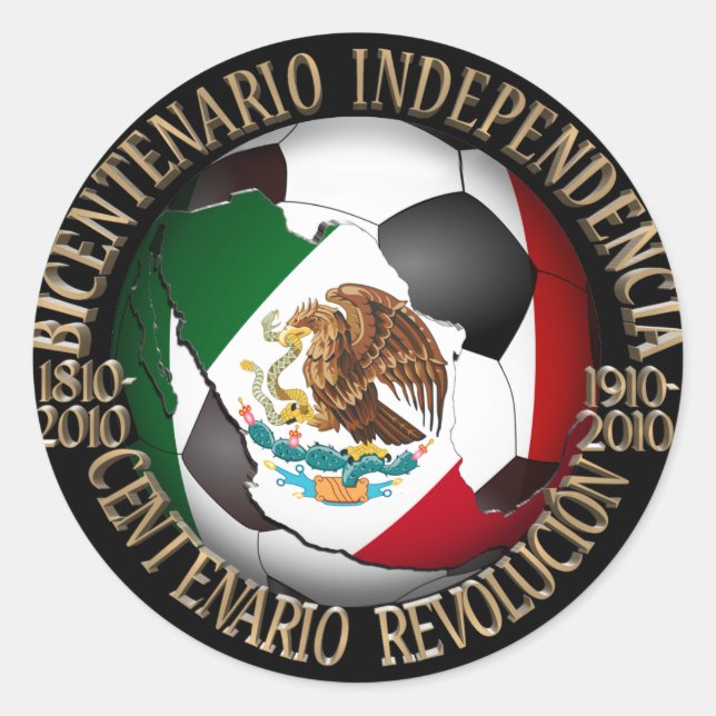 Mexico Soccer Ball Classic Round Sticker (Front)