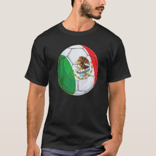 Mexico Soccer Ball Mexican Flag Football Jersey Fo T-Shirt