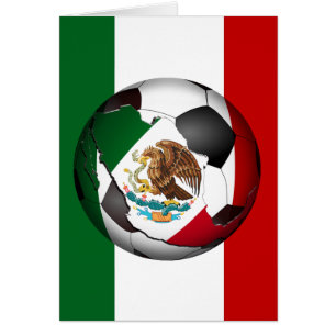 Mexico Soccer Ball w/Flag Colours Background