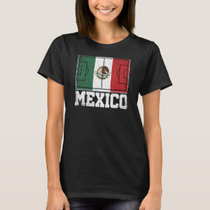 Mexico Soccer Field Country Flag Mexican Pride T-Shirt