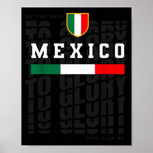 Mexico Soccer Football Flag Vintage Jersey Fan Pri Poster