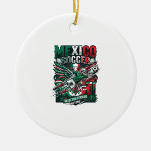 Mexico Soccer Skeleton Striker Nations Premium Spo Ceramic Tree Decoration