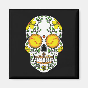 Mexico Softll Sugar Skull Youth Team Coach Fan Pit Magnet