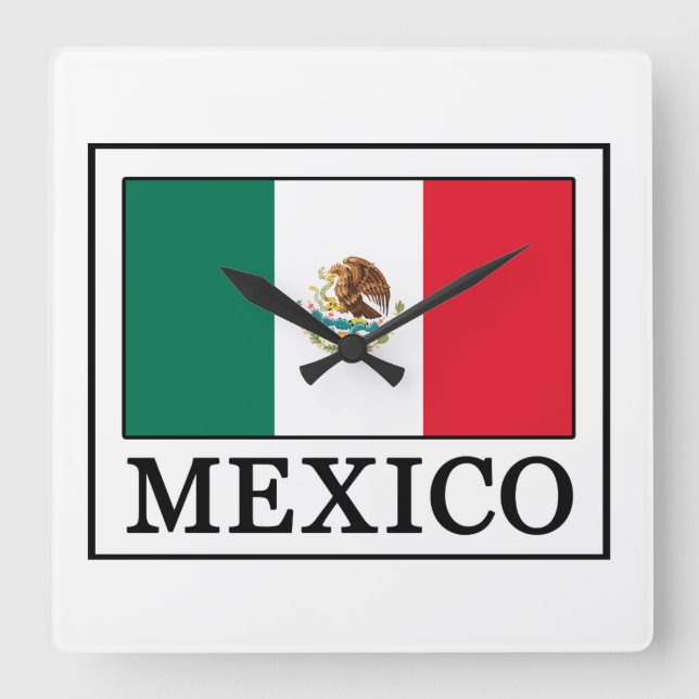 Mexico Square Wall Clock (Front)