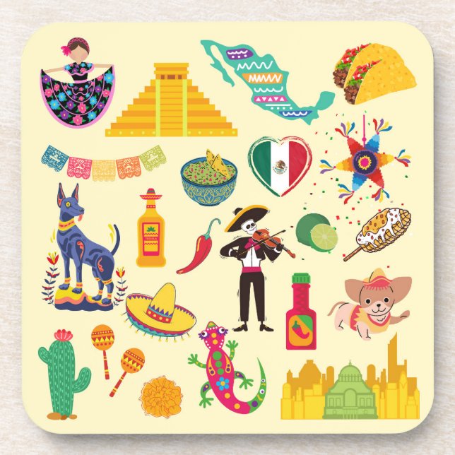  Mexico Symbols Coaster (Front)