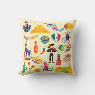 Mexico Symbols Cushion