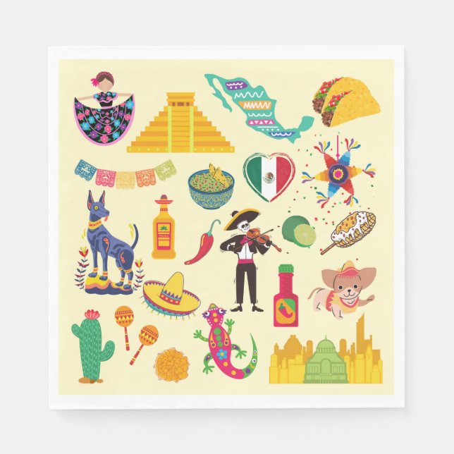  Mexico Symbols Napkin (Front)