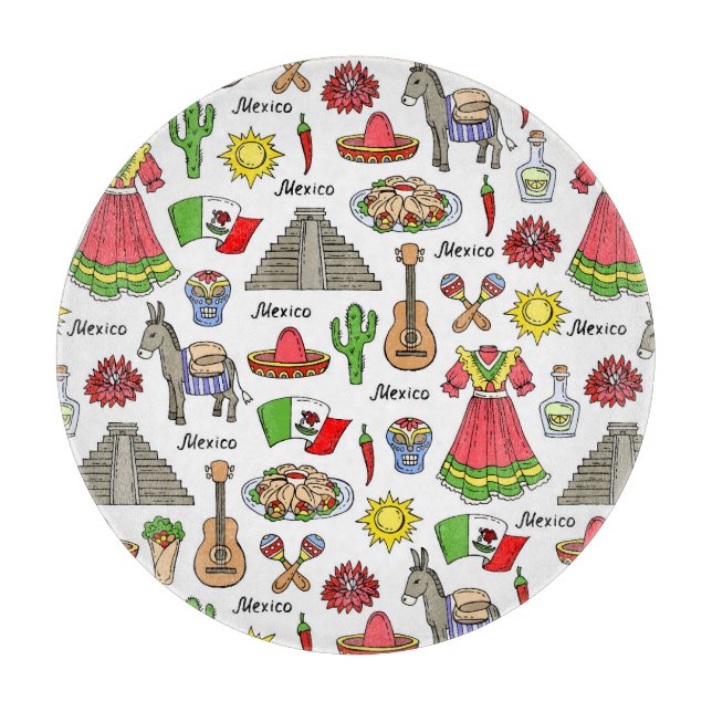Mexico | Symbols Pattern Cutting Board (Front)