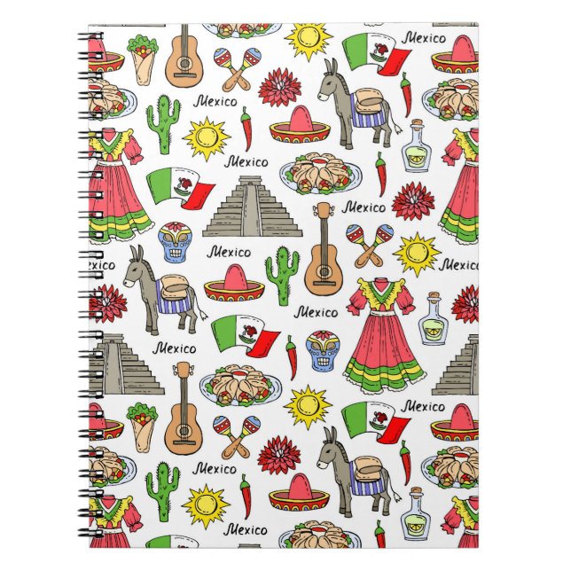 Mexico | Symbols Pattern Notebook (Front)