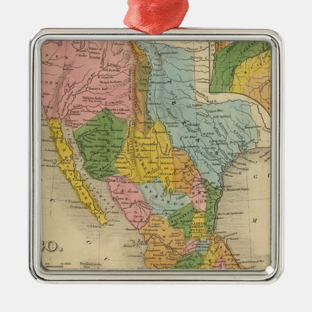 Mexico, Texas Metal Tree Decoration (Front)