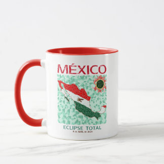 Mexico Total Eclipse Mug, Coloured Handle Mug