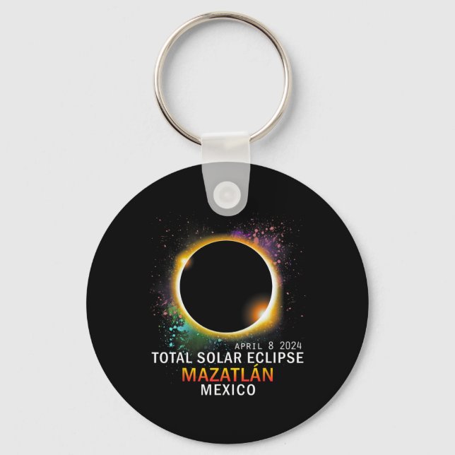 Mexico Total Solar Eclipse 2024  Key Ring (Front)
