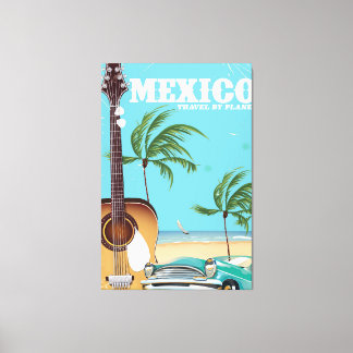 Mexico - travel By Plane travel poster Canvas Print