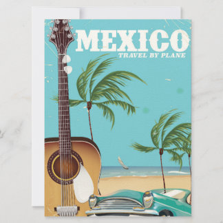 Mexico - travel By Plane travel poster Invitation