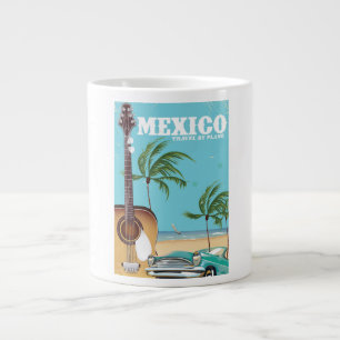 Mexico - travel By Plane travel poster Large Coffee Mug