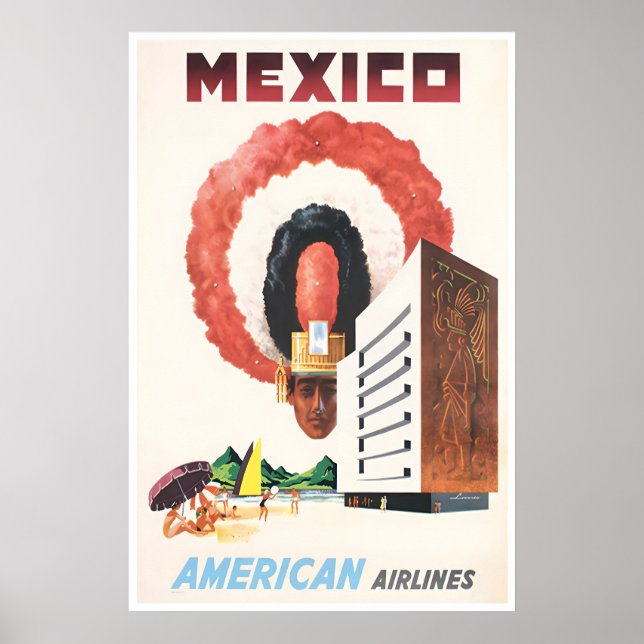 Mexico Travel Poster Mexican Print American Art (Front)