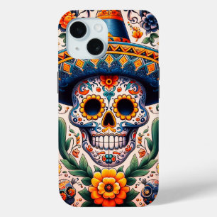 Mexico   Travel Vintage Retro Sugar Skull iPhone 15 Case