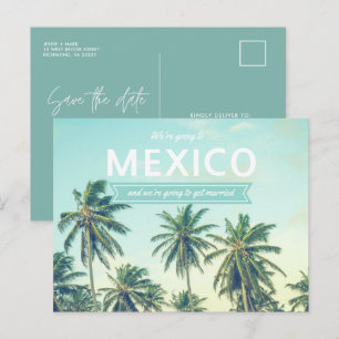 Mexico Tropical Beach Wedding Save the Dates Announcement Postcard