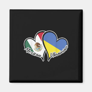 Mexico Ukraine Flag Heart Half Mexican Half Magnet