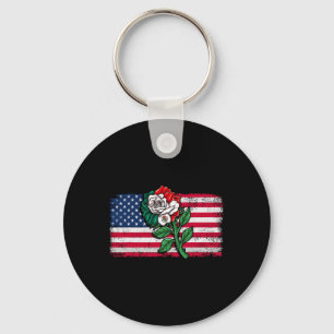 Mexico Us Flag Mexican Flag American Flag Rose 2 Key Ring