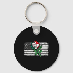 Mexico Us Flag Mexican Flag American Flag Rose 4 Key Ring