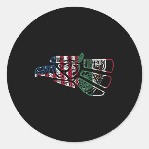Mexico Us Flag Patriot Mexican Flag American Flag Classic Round Sticker