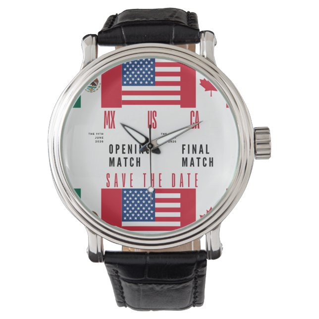 Mexico USA Canada Wristwatch | 2026 Match Days (Front)