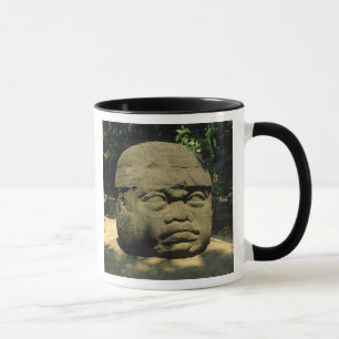 Mexico, Villahermosa, giant Olmec head, La Venta Mug