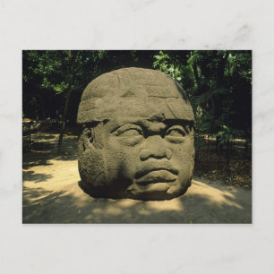 Mexico, Villahermosa, giant Olmec head, La Venta Postcard