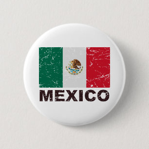Mexico Vintage Flag 6 Cm Round Badge