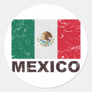 Mexico Vintage Flag Classic Round Sticker