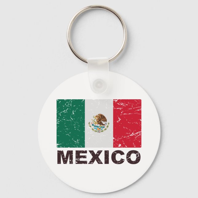 Mexico Vintage Flag Key Ring (Front)
