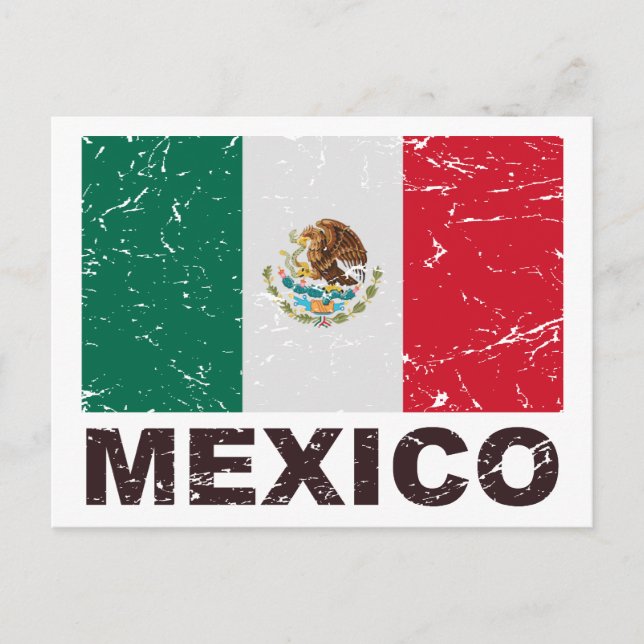 Mexico Vintage Flag Postcard (Front)