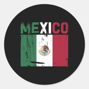 Mexico Vintage Mexican Flag Pride Hat  Classic Round Sticker